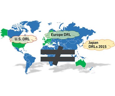 海外と日本の診断参考レベル（DRL）の比較とICRP勧告