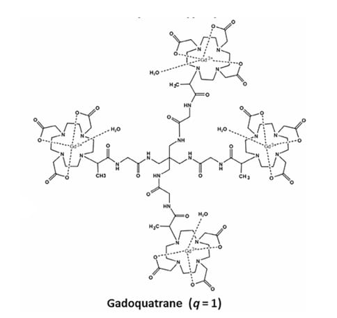 Fig4. 高分子化により回転相関時間を大きくしたMRI造影剤の例(Gadoquatrane)